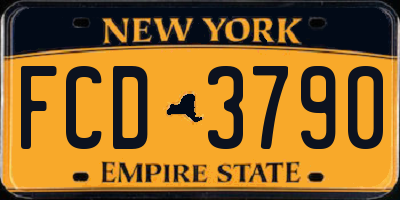 NY license plate FCD3790