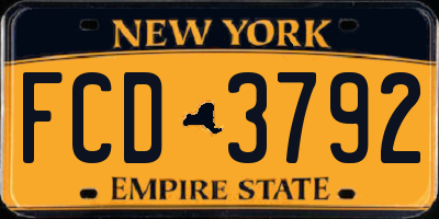 NY license plate FCD3792