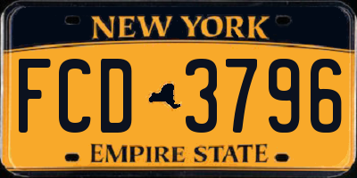 NY license plate FCD3796