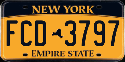 NY license plate FCD3797
