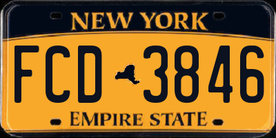 NY license plate FCD3846