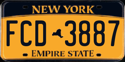 NY license plate FCD3887