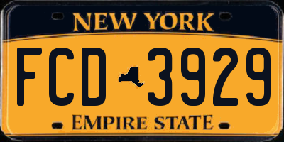 NY license plate FCD3929
