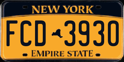 NY license plate FCD3930