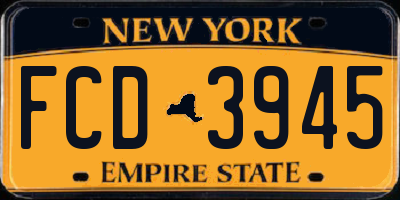 NY license plate FCD3945