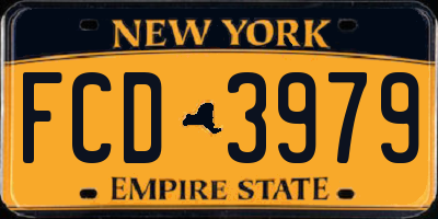 NY license plate FCD3979