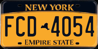 NY license plate FCD4054