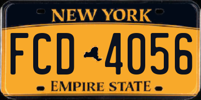 NY license plate FCD4056
