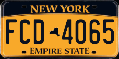 NY license plate FCD4065