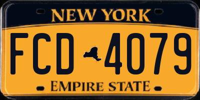 NY license plate FCD4079