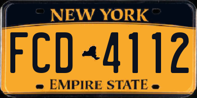 NY license plate FCD4112