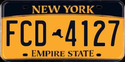 NY license plate FCD4127