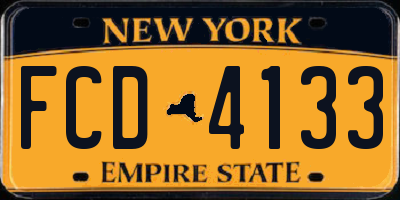 NY license plate FCD4133