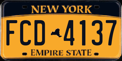NY license plate FCD4137