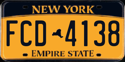 NY license plate FCD4138