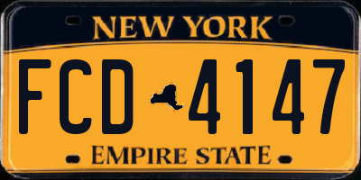 NY license plate FCD4147