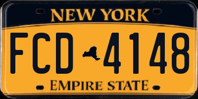 NY license plate FCD4148