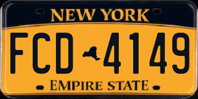 NY license plate FCD4149