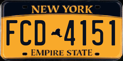 NY license plate FCD4151