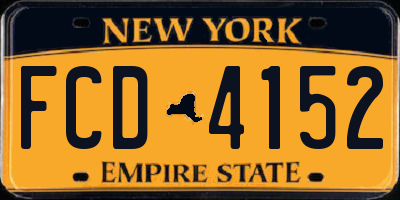 NY license plate FCD4152