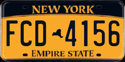 NY license plate FCD4156