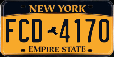 NY license plate FCD4170