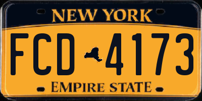 NY license plate FCD4173