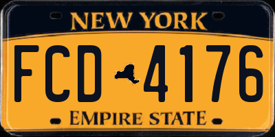NY license plate FCD4176