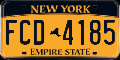NY license plate FCD4185