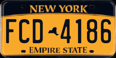 NY license plate FCD4186