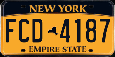 NY license plate FCD4187