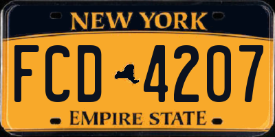 NY license plate FCD4207