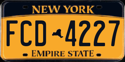 NY license plate FCD4227