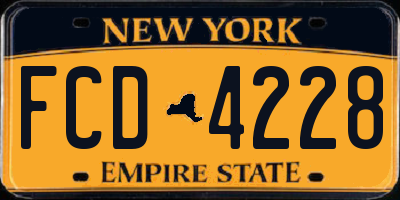 NY license plate FCD4228