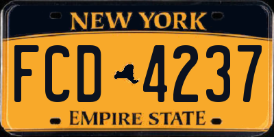 NY license plate FCD4237