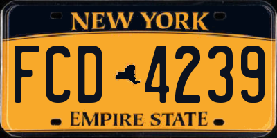 NY license plate FCD4239