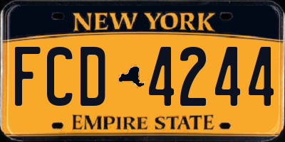 NY license plate FCD4244