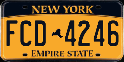 NY license plate FCD4246