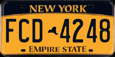 NY license plate FCD4248