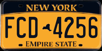 NY license plate FCD4256