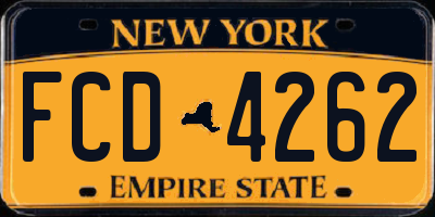 NY license plate FCD4262