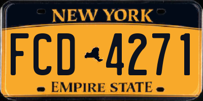 NY license plate FCD4271