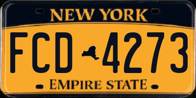 NY license plate FCD4273