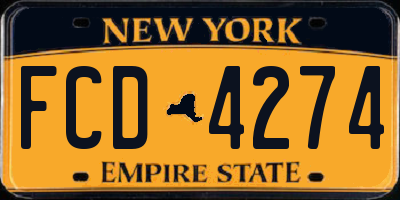 NY license plate FCD4274