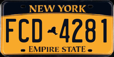 NY license plate FCD4281