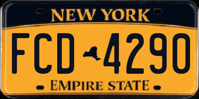 NY license plate FCD4290
