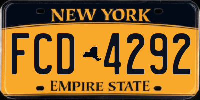 NY license plate FCD4292