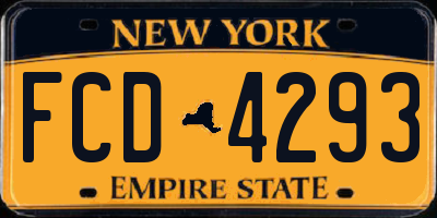 NY license plate FCD4293