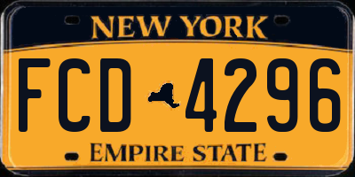NY license plate FCD4296