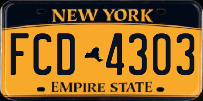 NY license plate FCD4303